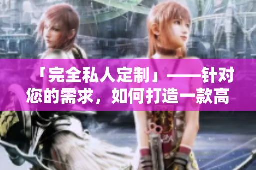 「完全私人定制」——針對您的需求，如何打造一款高效的網(wǎng)絡(luò)軟件