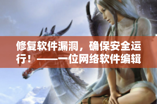 修復軟件漏洞，確保安全運行！——一位網(wǎng)絡(luò)軟件編輯的心聲
