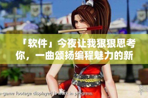 「軟件」今夜讓我狠狠思考你，一曲頌揚編程魅力的新篇章