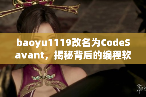 baoyu1119改名為CodeSavant，揭秘背后的編程軟件與技巧！