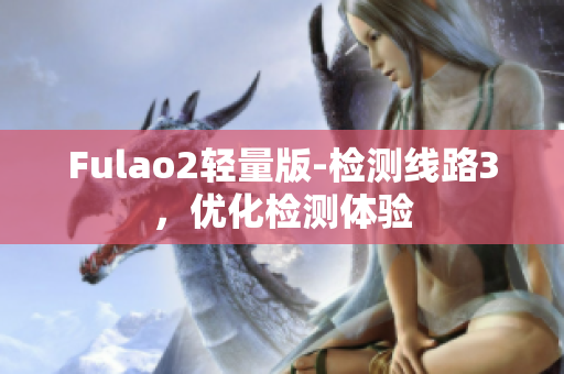 Fulao2輕量版-檢測(cè)線路3，優(yōu)化檢測(cè)體驗(yàn)
