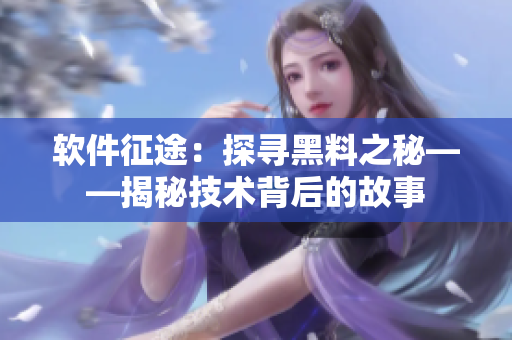 軟件征途：探尋黑料之秘——揭秘技術(shù)背后的故事