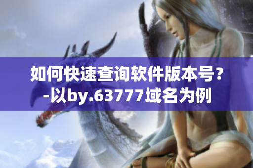 如何快速查詢軟件版本號？-以by.63777域名為例