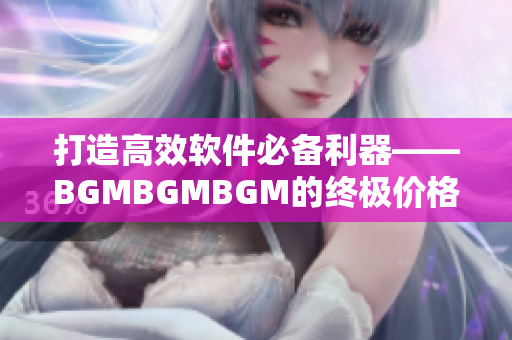 打造高效軟件必備利器——BGMBGMBGM的終極價格指南