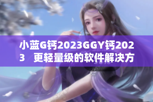 小藍(lán)G鈣2023GGY鈣2023   更輕量級(jí)的軟件解決方案 