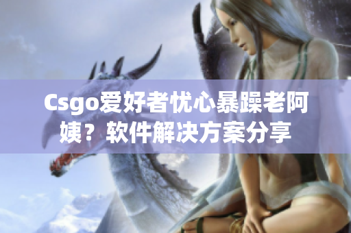 Csgo愛好者憂心暴躁老阿姨？軟件解決方案分享