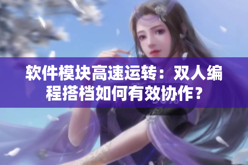 軟件模塊高速運轉：雙人編程搭檔如何有效協(xié)作？