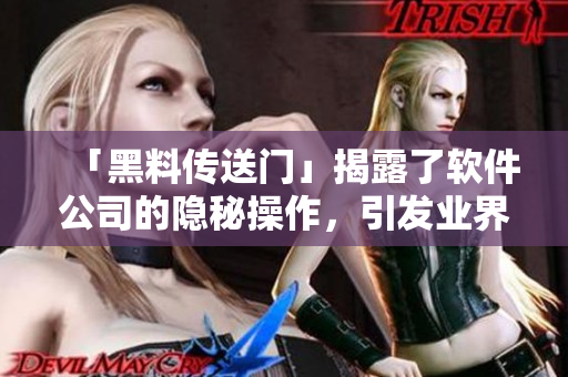 「黑料傳送門(mén)」揭露了軟件公司的隱秘操作，引發(fā)業(yè)界關(guān)注